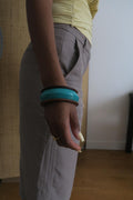 bracelet bleu bois structuré